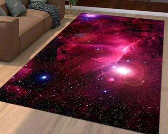 Purple Area Rug, for Living Room, Galaxy Floor Rug, Soft Bedroom Carpe,t Milky Way, Floor Mat Rug,Star Print Home Decor, Creative Gifts Rugs