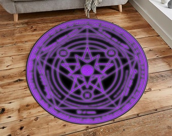 Conocimiento Secreto del Círculo Mágico, Círculo, Púrpura, Simetría, Círculo de Alquimia, Círculo Oculto, Geometría Sagrada, Interior Gótico, Alfombras de Círculo Mágico