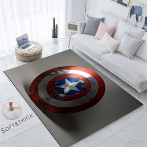 Captain Shield, Captain America, Captain America, Birthday Gift Rug, America Rug, Kids Decor Rug, For Bedding Room Rug, Modern Fantastic Rug