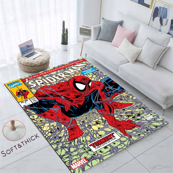 Alfombra de dibujos animados de leyenda, Leyenda, Spiderman, Cómic, No 1, Primer número, Alfombra fantástica, Alfombra de Spiderman, Alfombra de decoración, Hombre Araña, Alfombra de cómics de películas