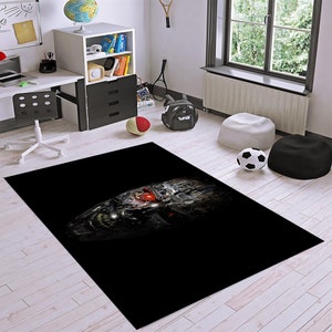 Terminator, Robot, The Terminator Digital Rug, The Terminator Art Movie Rug, Black Rug, Movie Rug, Designer Rug, Living Room Rug, Door Mat