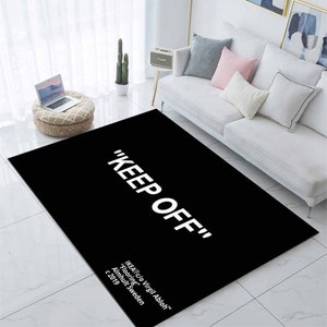 Keep Off Rug,Boy Room Decor Rug, Rug, Cool Rug, Black Keep off, Fan Carpet, Area Rug, Designer Rug, Personalized Gift, Keepoff, Custom Rug,