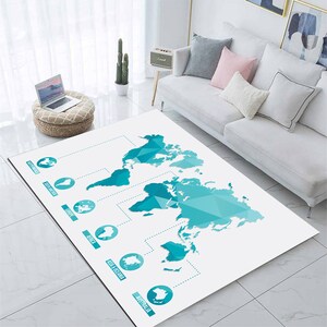 Carte de la terre, carte du monde, carte du monde numérique, carte typographique, pays, pays, tapis déco pour enfants, tapis Scholl, tapis de jeu éducatif, moquette carte