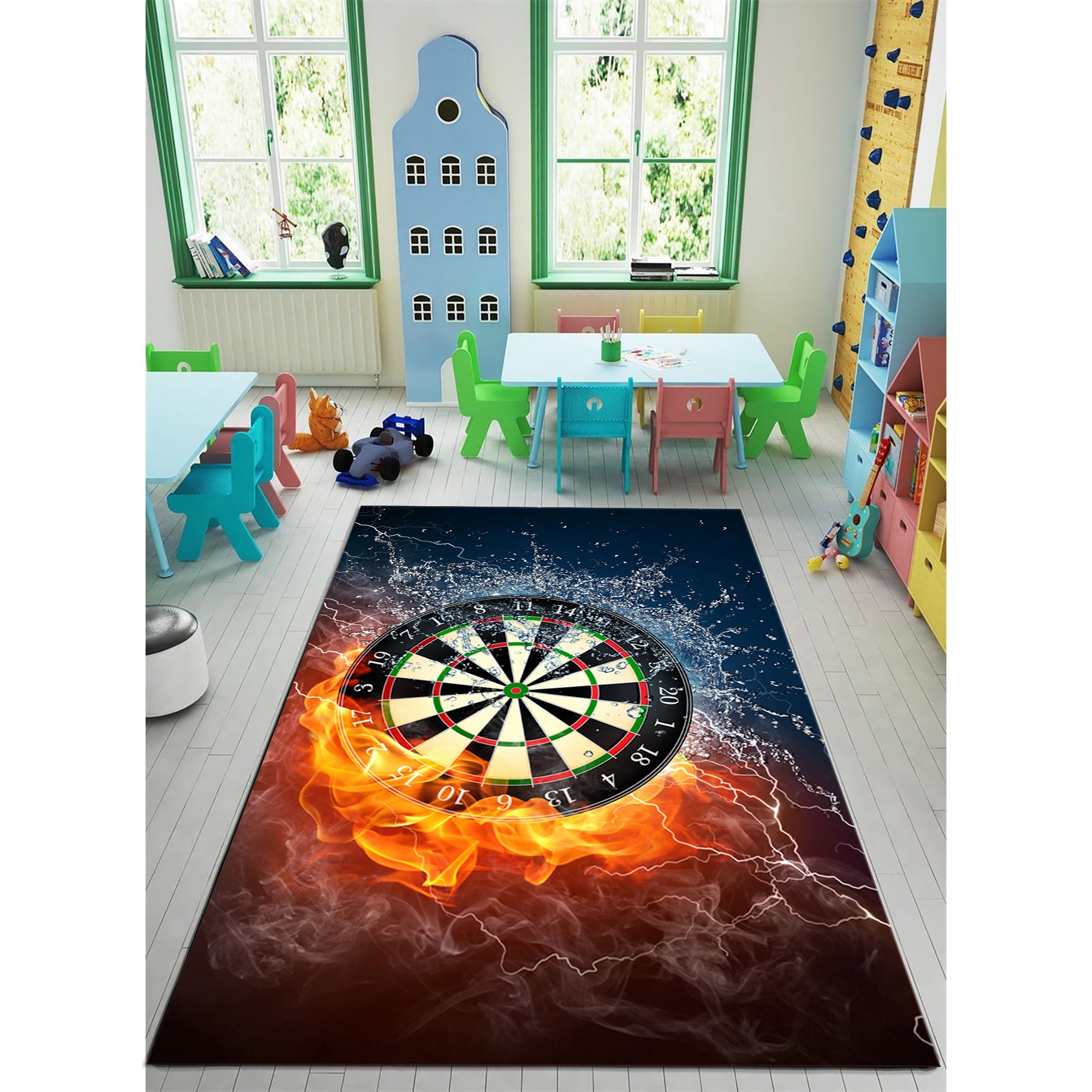 Dart Players, Dartboard Floor Mat, Darts Decor Area Rugs, Dartboards ...