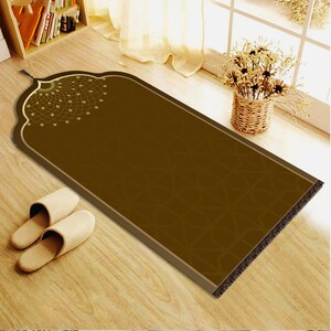 Fringed Designer Carpet, Luxury Muslim Prayer Rug, Islamic Prayer Mat, Sajada, Shaped Prayer Rug, Shaped, Fringes Decorative Rug, Prayer Mat