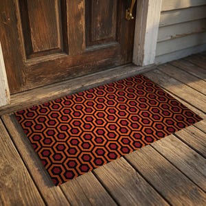 The Shinning Overlook Hotel Pattern Doormat, Overlook Hotel Carpet Pattern, Welcome Mat, Indoor-Outdoor, Horror,Ruggable Rugs, Bathroom Rugs
