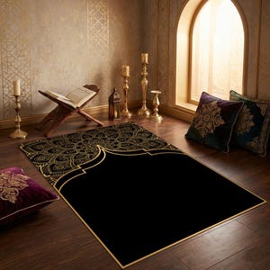 Personalized Prayer Rug: Modern Islamic Design, Muslim Gift