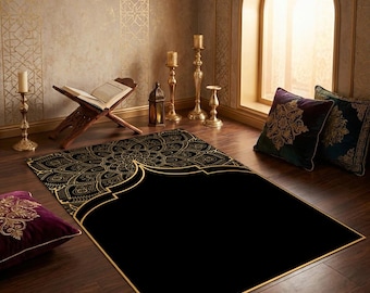 Personalized Prayer Rug: Modern Islamic Design, Muslim Gift