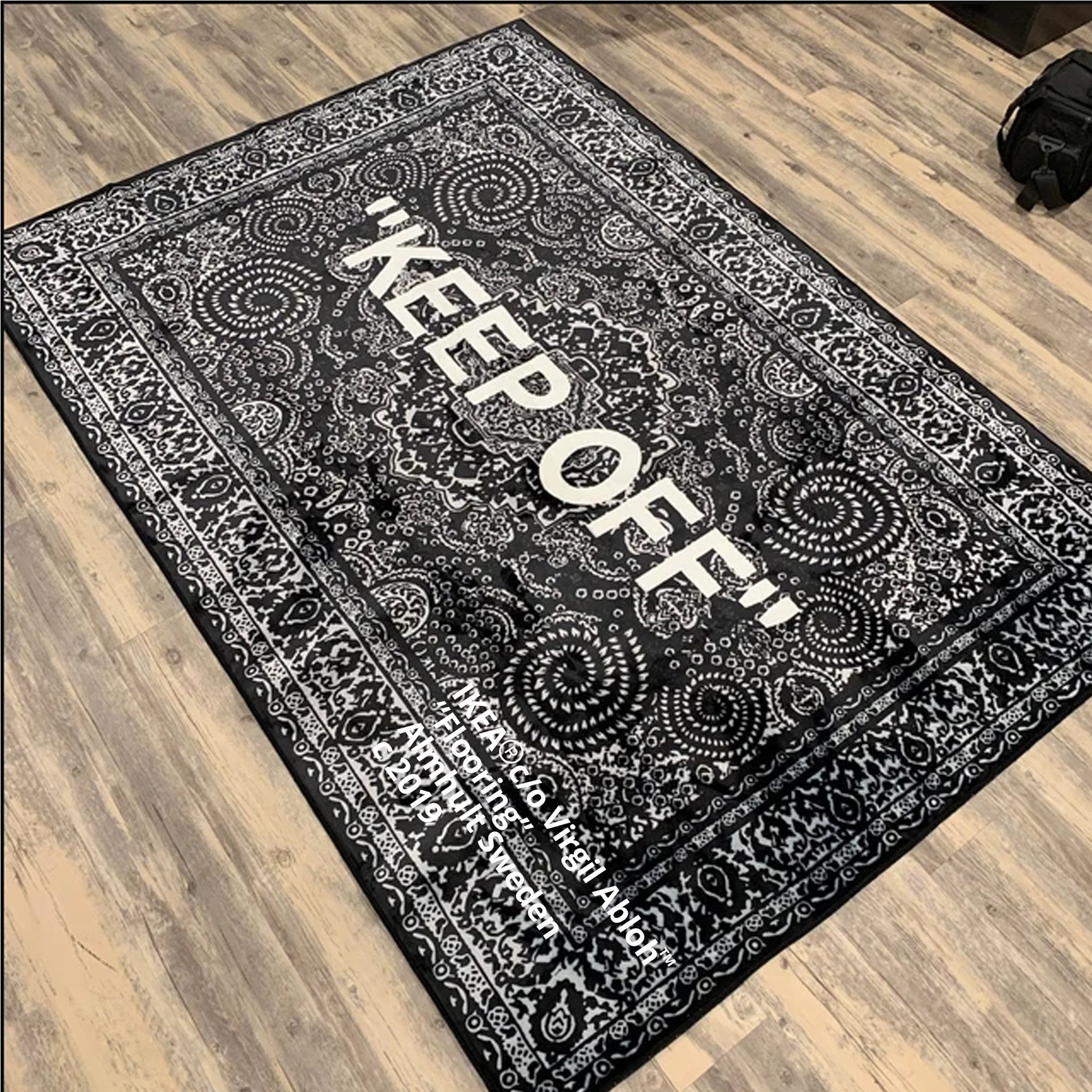 Keep Off Rug Off White Rug Keepoff Pattern Tapis populaire Etsy France