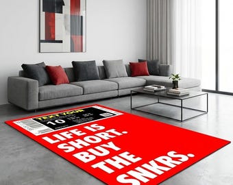 Personalization Sneaker Slogan, Shoes Room, Hypebeast Decor, Sneakerhead, Sneaker Rug, Custom Rug, Gift, Birthday Gifts, Gifts For Yourself