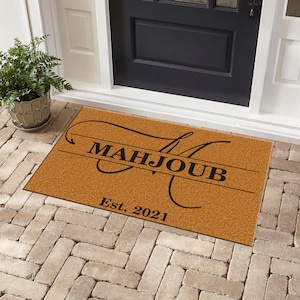 Monogram Rug, Front Door Mat, Custom Doormat, , Wedding Gift, Personalized Doormat, Closing Gift, Welcome Doormat, Outdoor,Ruggable Rugs