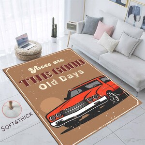 Classic Car,The Good Old Days Rug,These Are The Good Old Days,Personalized Rug,Custom  Rug,Gift for Him,The Good Old Days,Gift,Washable Rug
