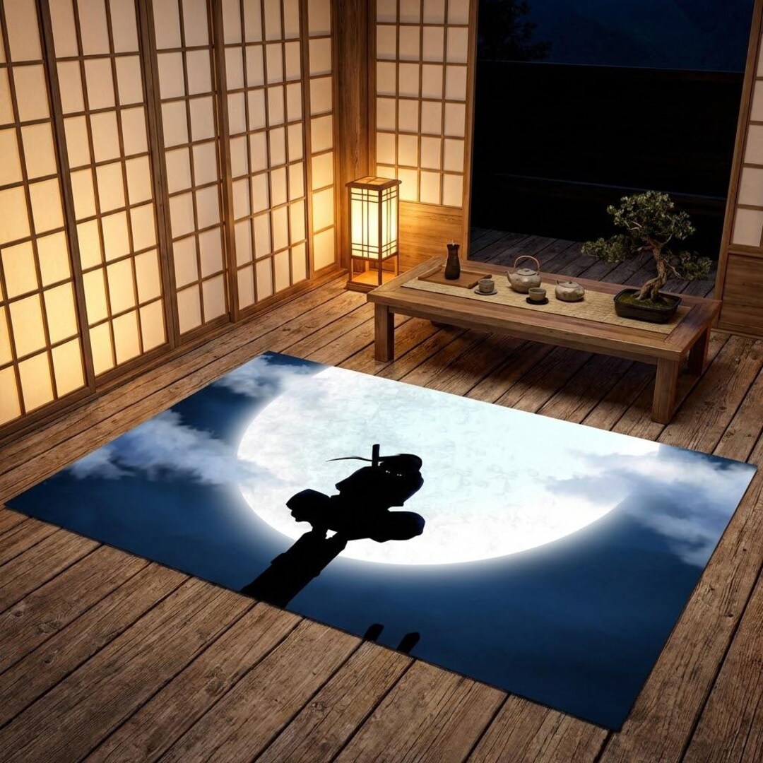 2d Japanese Rug Japanese Rug, Samurai Paintings for Living Room,anime, Japan Anime, Rug ...