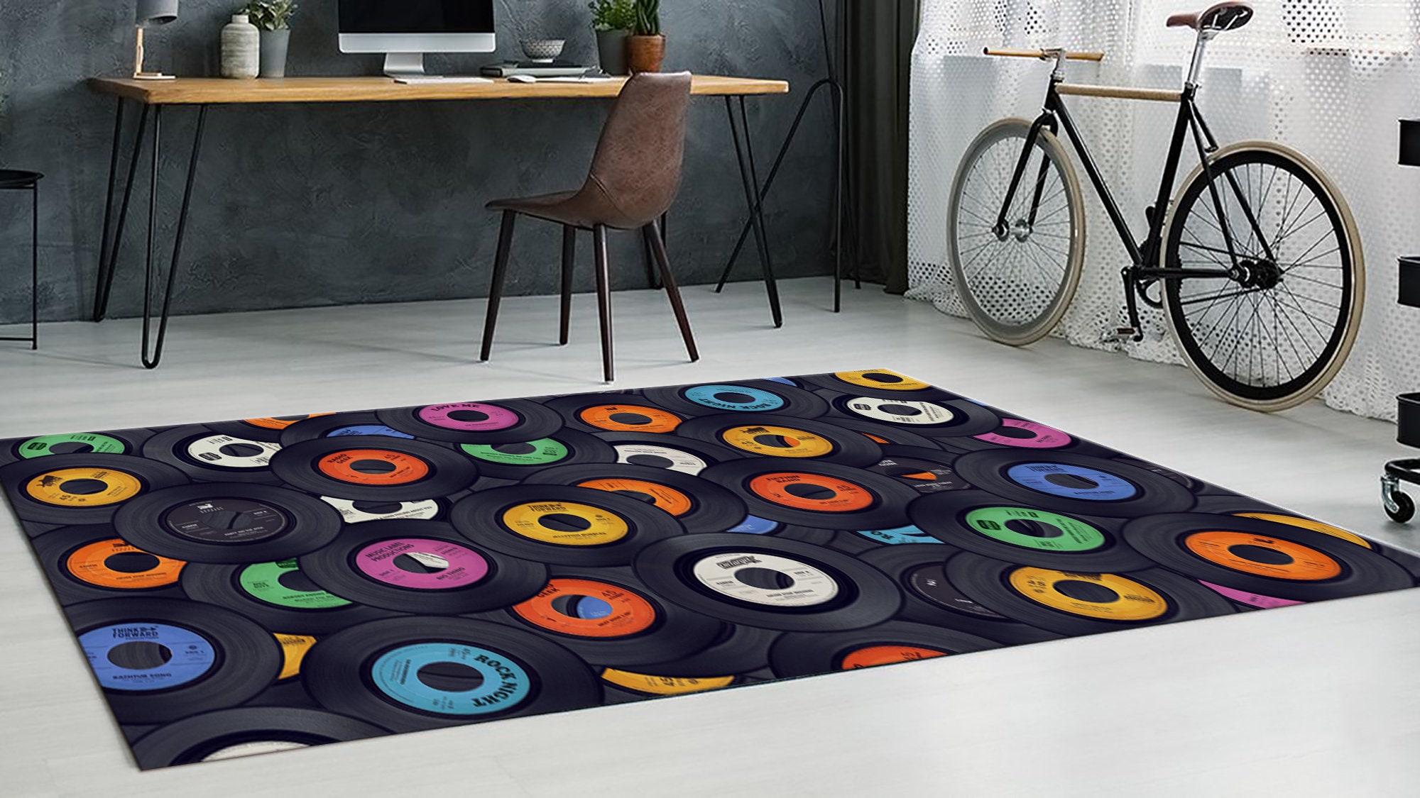 3D Records Rug, Floor Rugs, Record Pattern Rug, Popular Rug, Fantastic ...