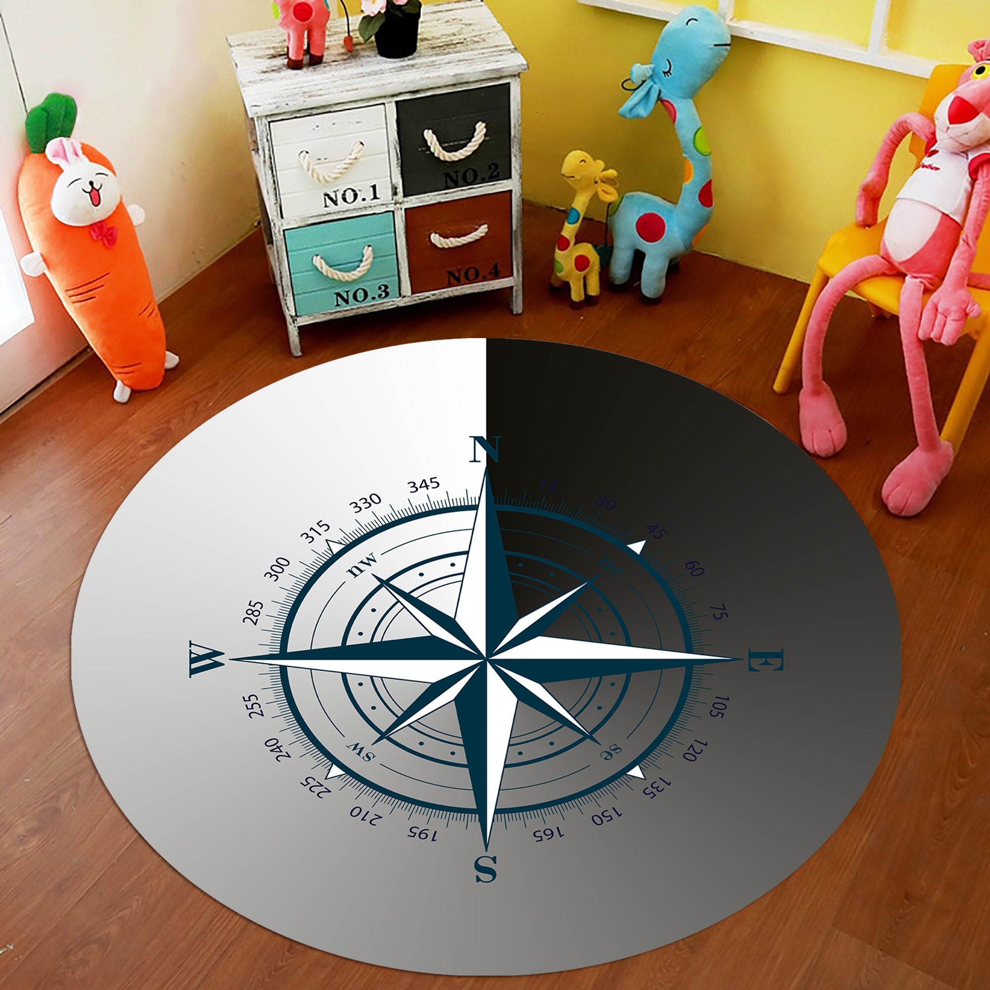 Black and White Compass Illustrations, Compass Rose Illustrations, Nautical Compass Rose, Compass Rose, Home Decor Rug,Education Rug, Scholl