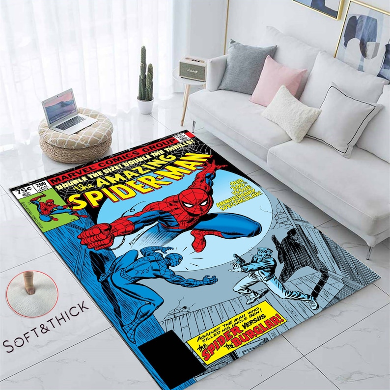 The Amazing Spider Man, Spiderman, Spider Man, Legend Cartoon Rug, Legend, Comic Book, Fantastic Rug, Spiderman Rug, Decor Rug, Movie Comics image 1