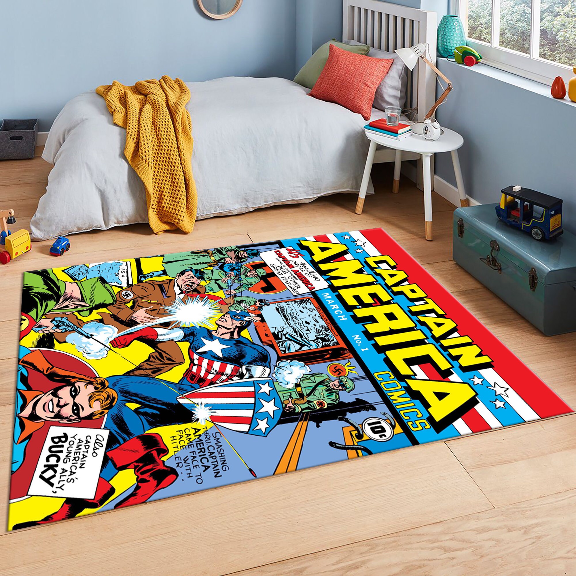 Captain America, Comic Book, No 1, First Number, Fantastic Rug, Decor ...