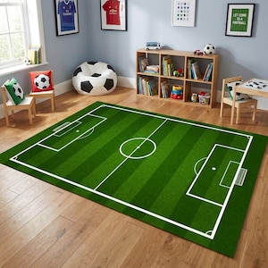 Green Soccer Field, Football Field Gridiron, Sport Rug, Sport, Fan Clup Rug, Play Rug, Kids Play Mat, Green Rug, Kids Room Rug, Decor Carpet