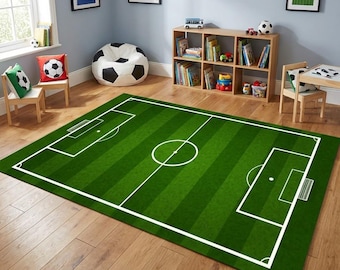 Green Soccer Field, Football Field Gridiron, Sport Rug, Sport, Fan Clup Rug, Play Rug, Kids Play Mat, Green Rug, Kids Room Rug, Decor Carpet