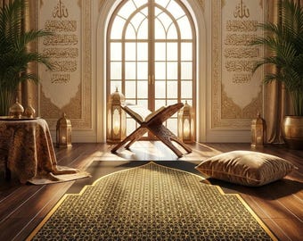 Personalisierter Gebetsteppich, weicher Samt Janamaz, muslimisches Geschenk