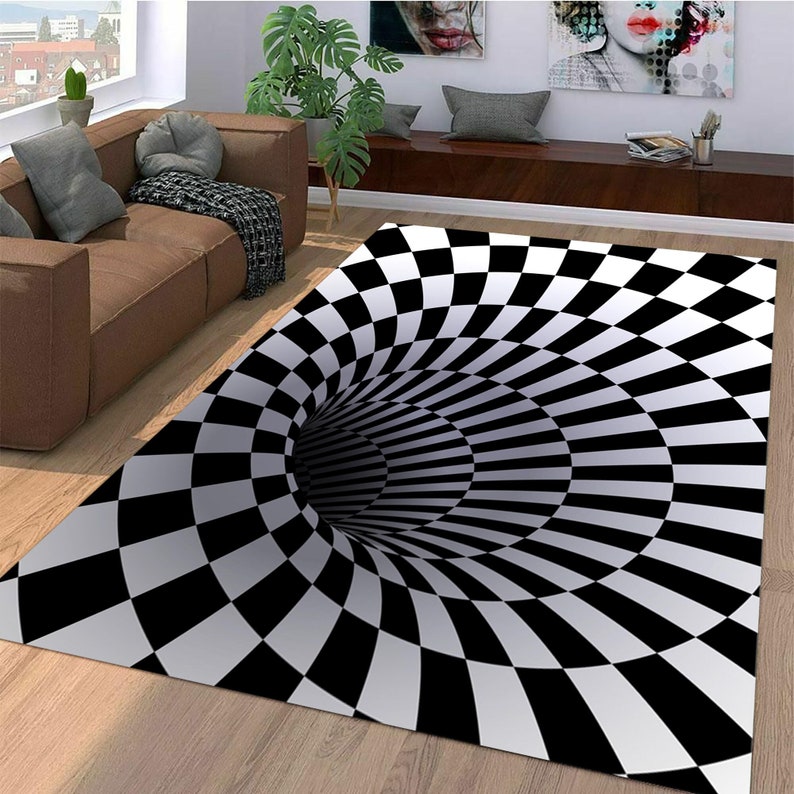 Optical Illusion Optical Illusion Rug Rectangular Floor Mat Etsy