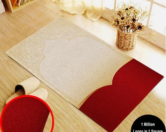Personalized Woven Muslim Prayer Rug: Soft Islamic Design
