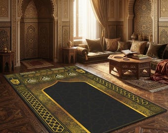 Kaaba Kiswah Rug, Kaaba, Kiswah, Prayer Mat, Sajjada Rug, Prayer Rug, Prayer Mat, Prayer, Custom Rug, Personalized Prayer Rug, High Quailty