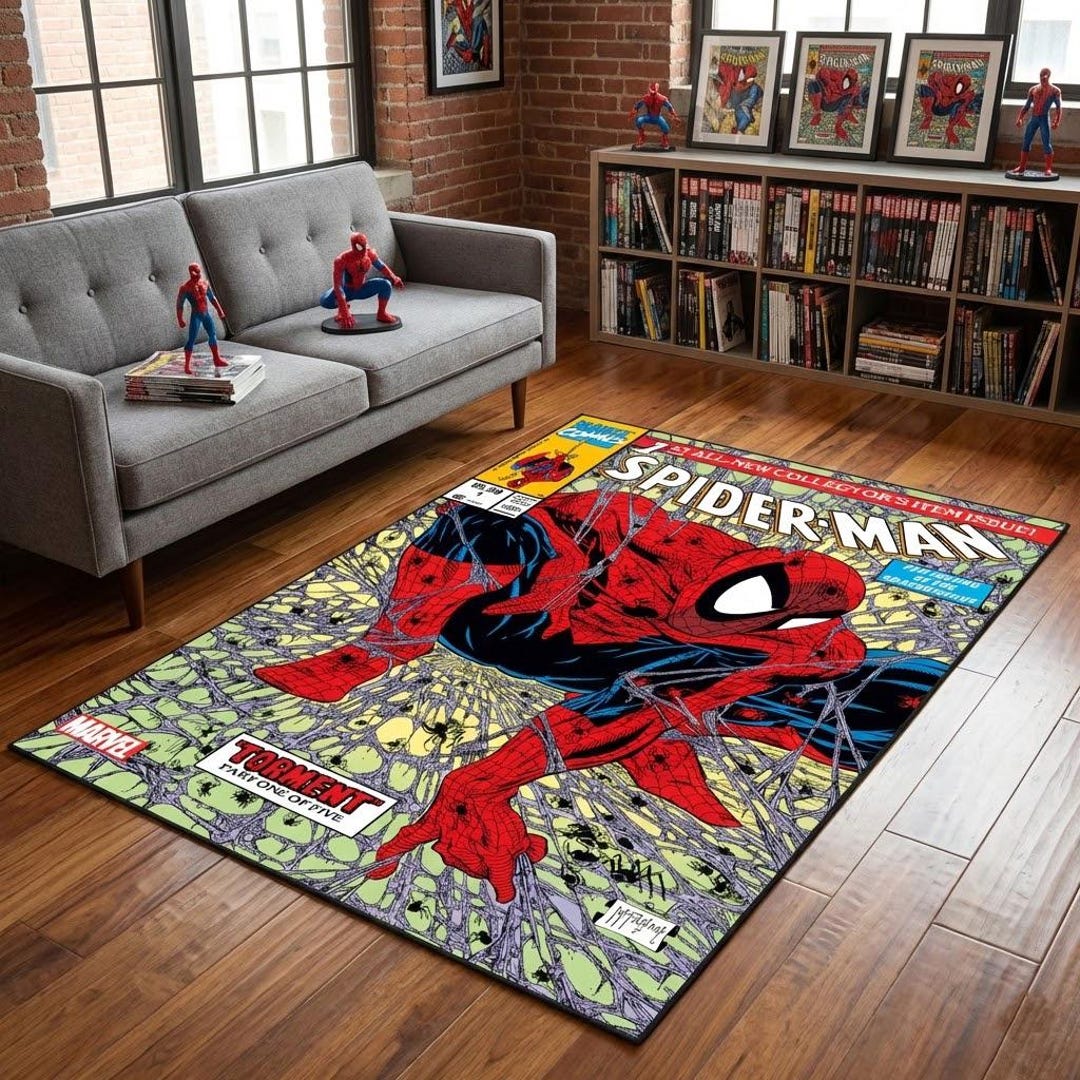 スパイダーマン コミックブック ラグ、子供部屋用インテリア - Etsy 日本