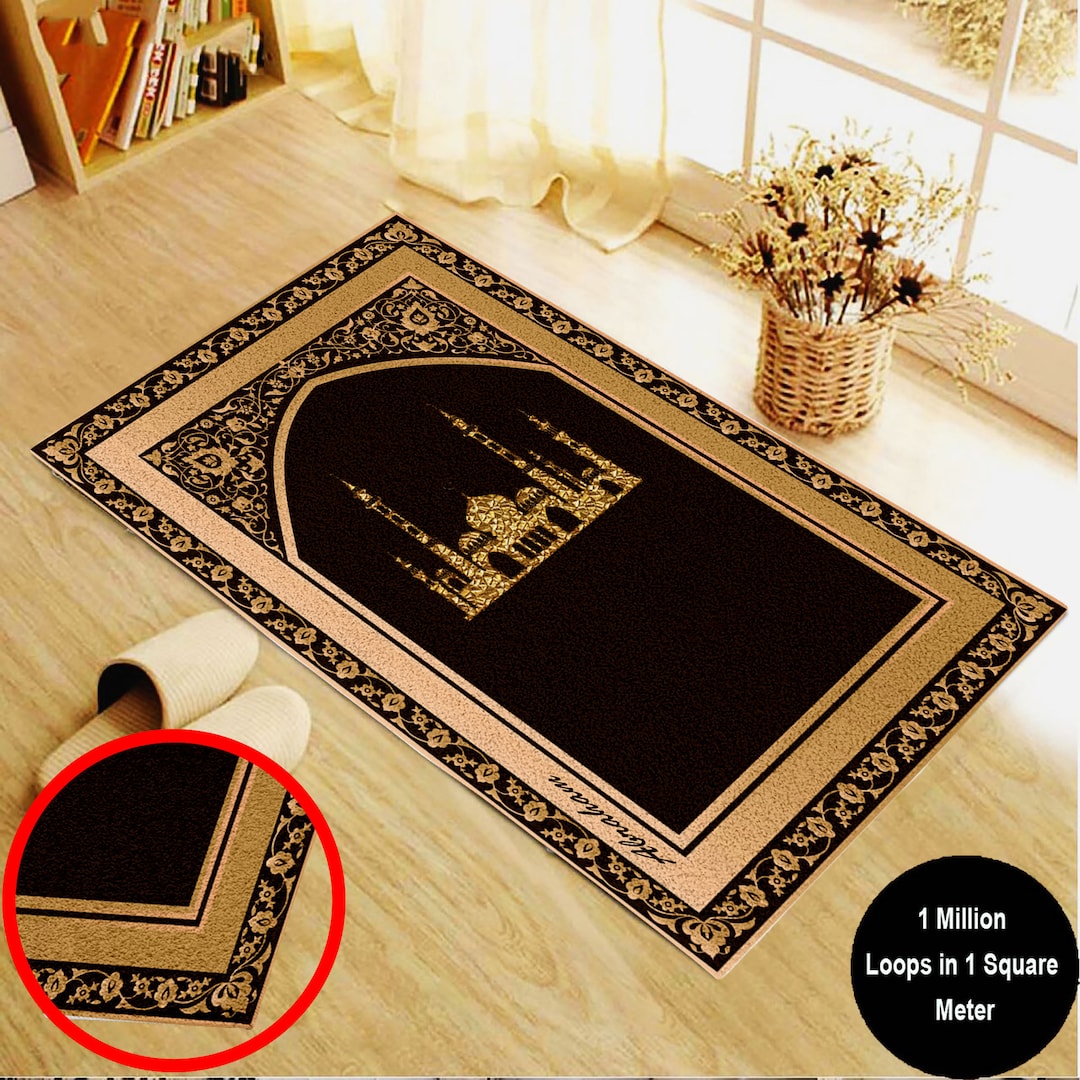 Round Islamic Rug Personalized Woven Prayer Rug: Islamic Gift, Muslim Janamaz - Etsy