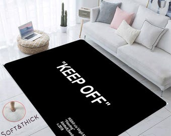 Keep Off Rug,Boy Room Decor Rug, Rug, Cool Rug, Black Keep off, Fan Carpet, Area Rug, Designer Rug, Personalized Gift, Keepoff, Custom Rug,
