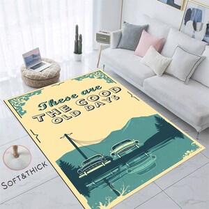Classic Car,The Good Old Days Rug,These Are The Good Old Days,Personalized Rug,Custom  Rug,Gift for Him,The Good Old Days,Gift,Washable Rug