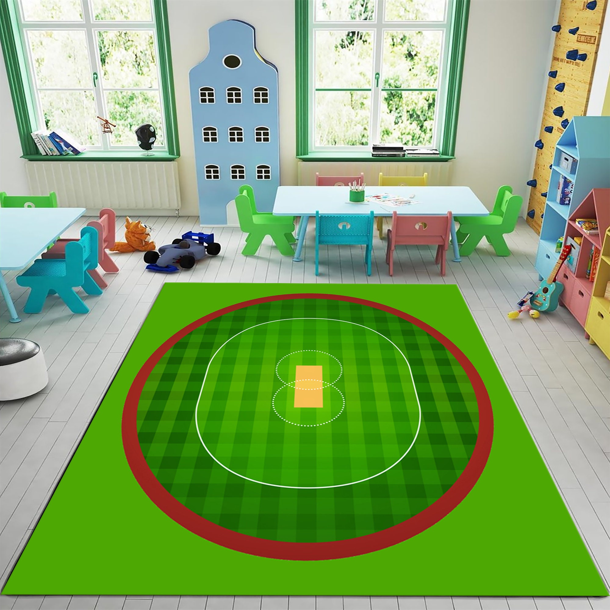 Cricket Ground, Cricket Rug, Cricket Ground Rug, Kids Decor Rug, Living ...