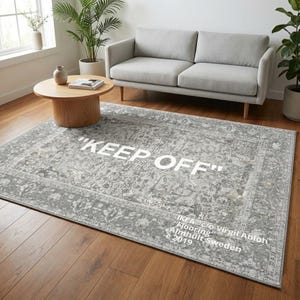 PROHIBIDO EL ACCESO. Alfombra de terciopelo, decoración para sala de estar.