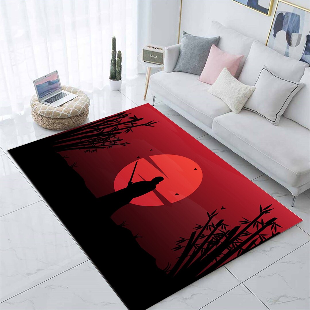 Samurai, Japanese Landscape, Anime, Anime Rug, Dawn Background Rug ...
