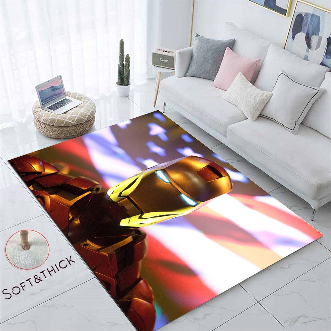 Iron Man Rug, Iron Man, Iron, Man, Cinematic Universe, Unisex Rug, Iron ...