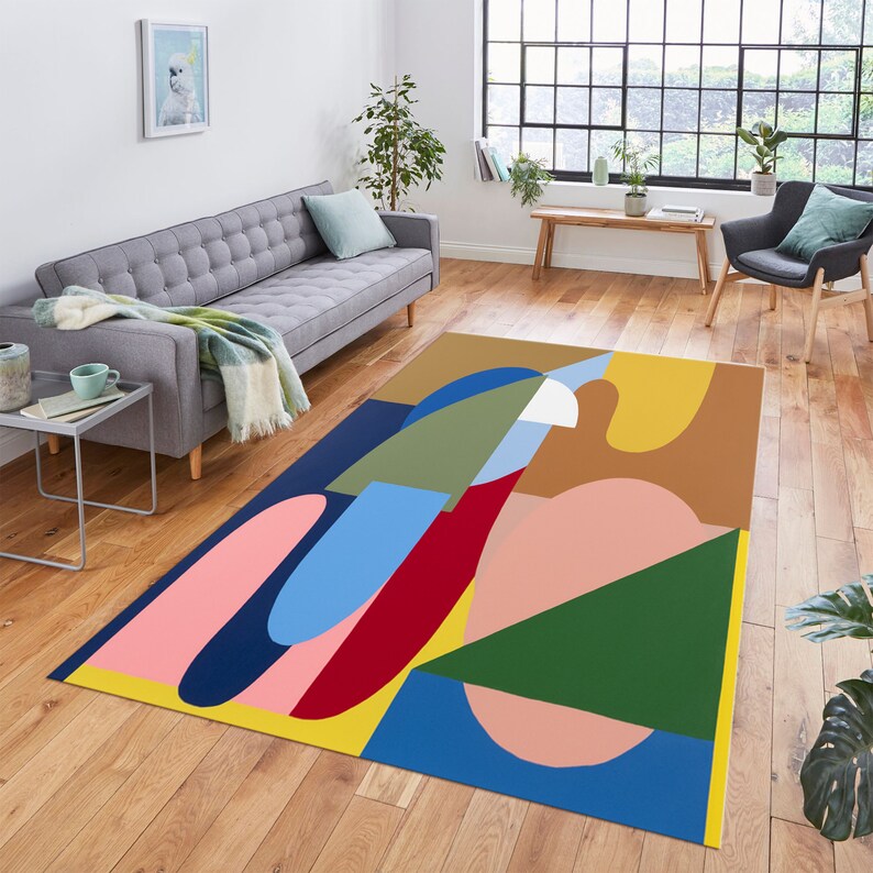 Abstract Painting Rug, Original,minimalist Rug, Colorfoul Rug