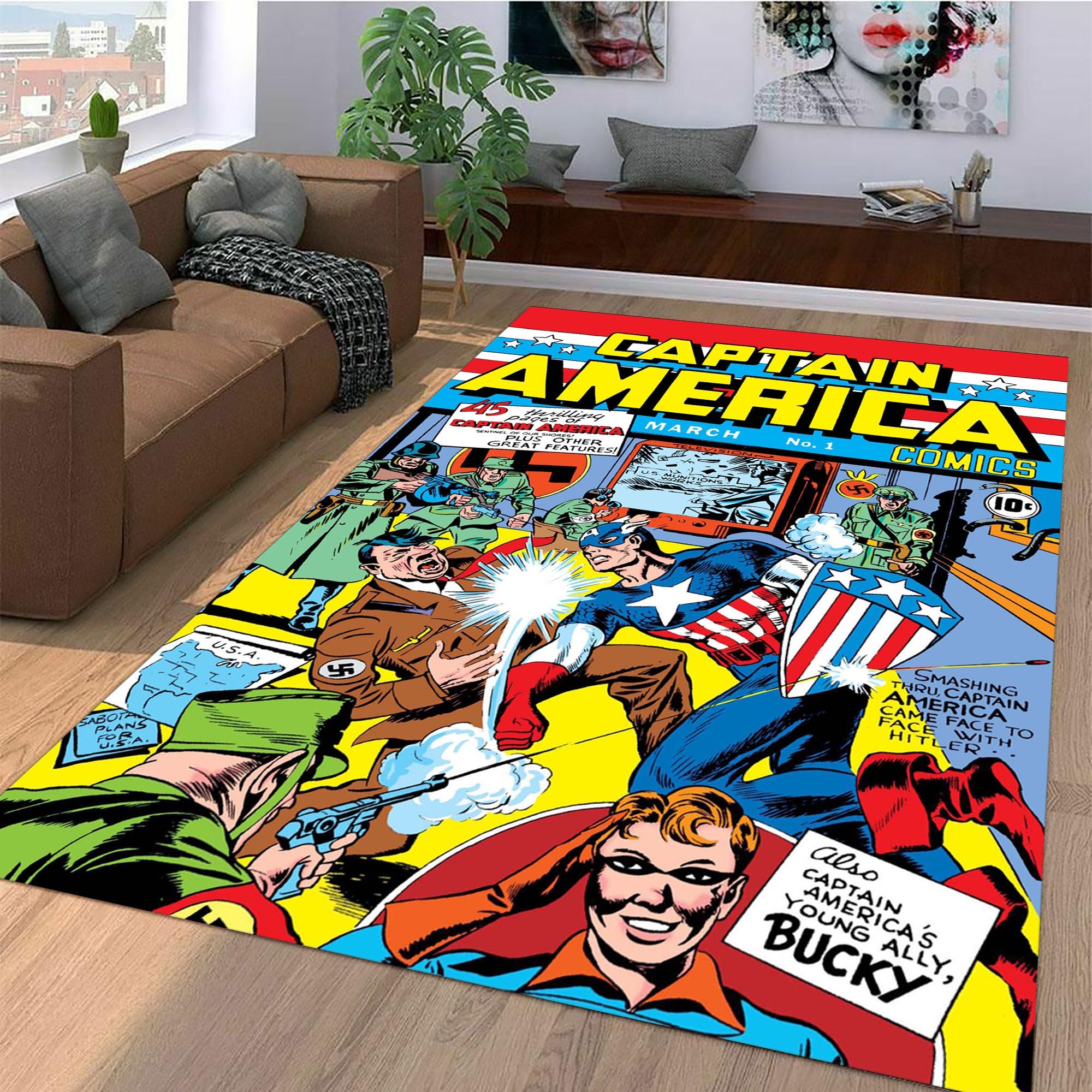 Captain America, Comic Book, No 1, First Number, Fantastic Rug, Decor ...