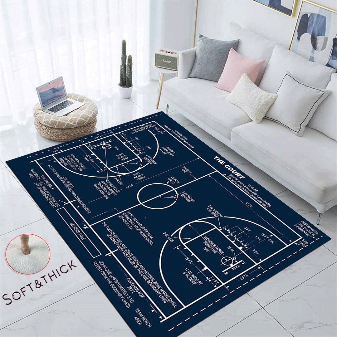 Basketball 3 Point Line Rug Basketball Court Rug, Art Decor, Game Rug Carpet,children Play Time ...