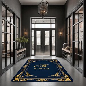 Personalized Entryway Rug, Entrance Rug for Inside House,Family Name, Entry Rug,  Indoor Welcome, Mat, Low Pile Non Slip, Machine Washable