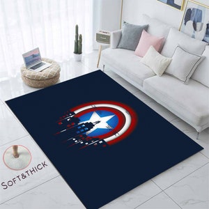 Capitan America, Tappeto Capitan America, Tappeto per cameretta bambini, Decorazioni per cameretta bambini, Tappeto per cameretta bambini, Decorazioni per cameretta bambini, Tappeto a tema, Tappeto popolare