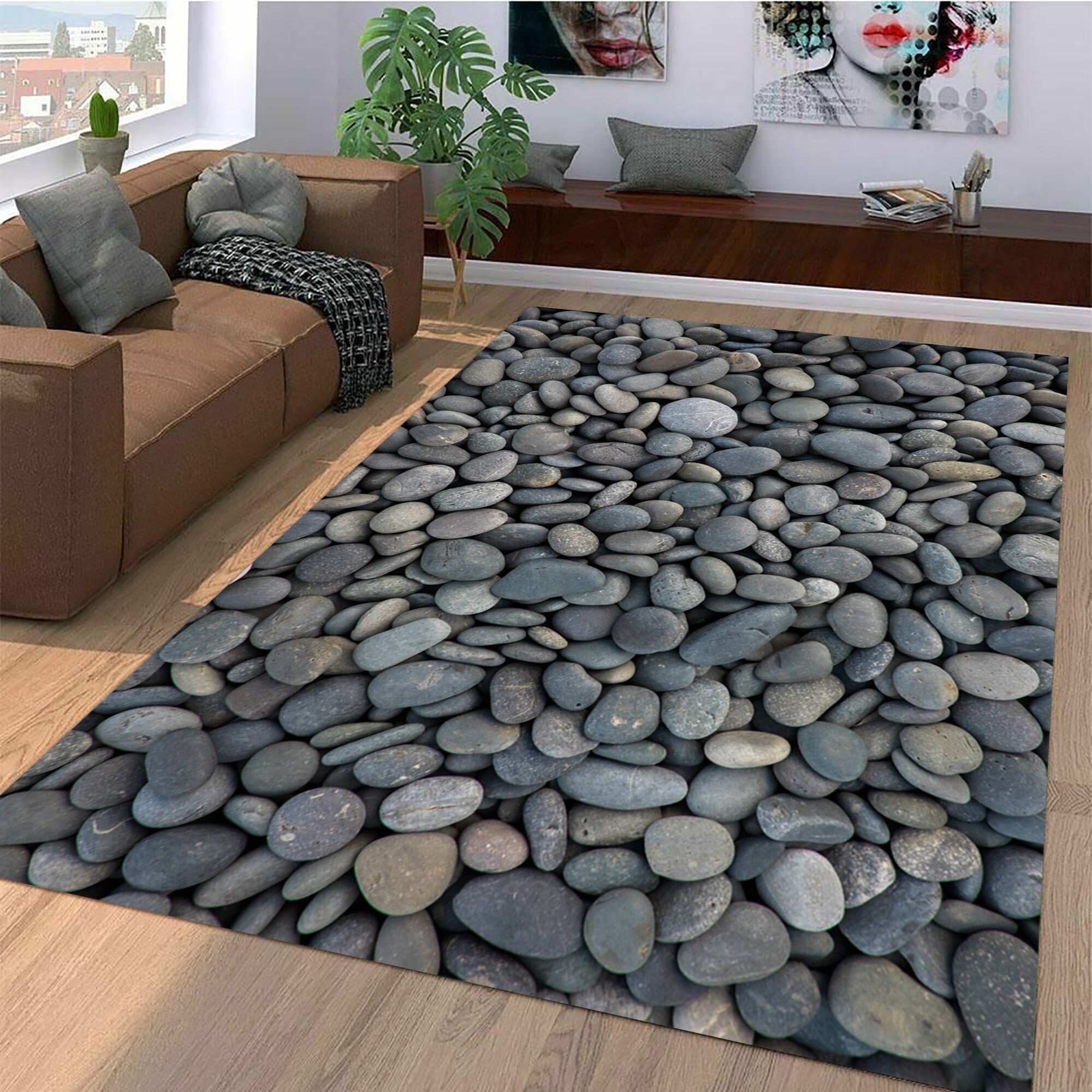 Gray River Stone Pebbles River Rock Doormat Non-slip Absorbent Bathroom Floor  Mats Home Entrance Rugs Kitchen Carpet Footpad - AliExpress