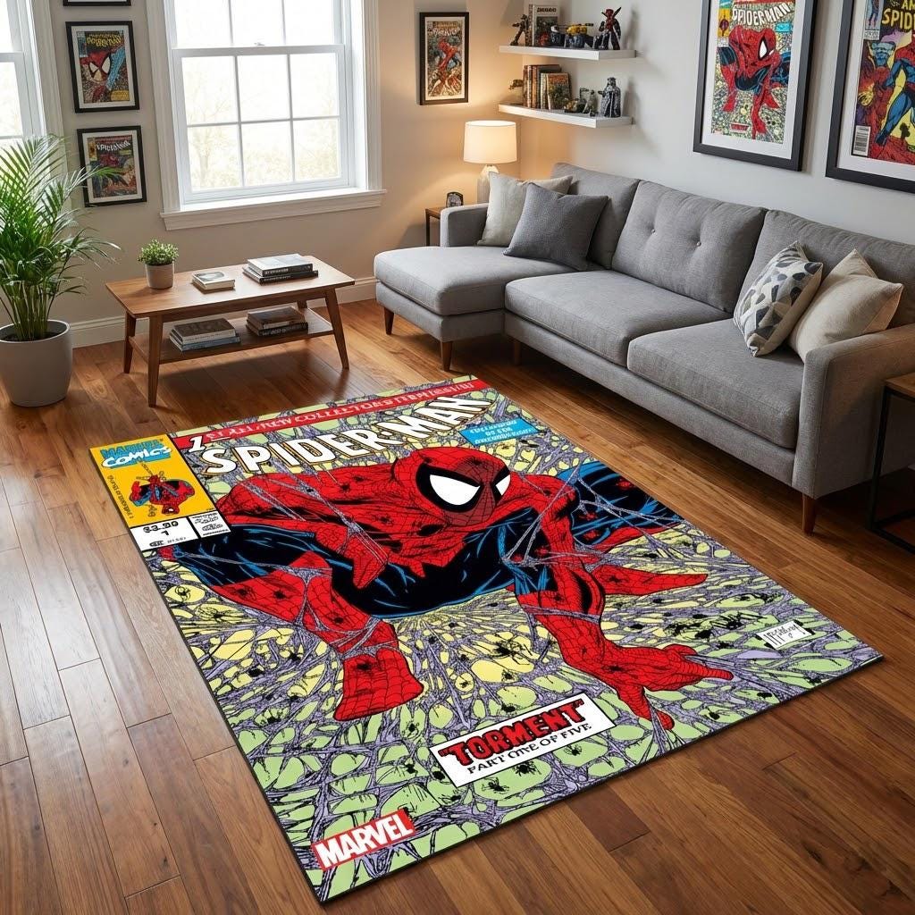 スパイダーマン コミックブック ラグ、子供部屋用インテリア - Etsy 日本