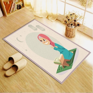 Birthday Gift, Prayer Mat,  Prayer Rug for Muslim, Islamic Muslim Gift, Turkish Rug 20x36, First Prayer Rug, Birthday Gift for Children
