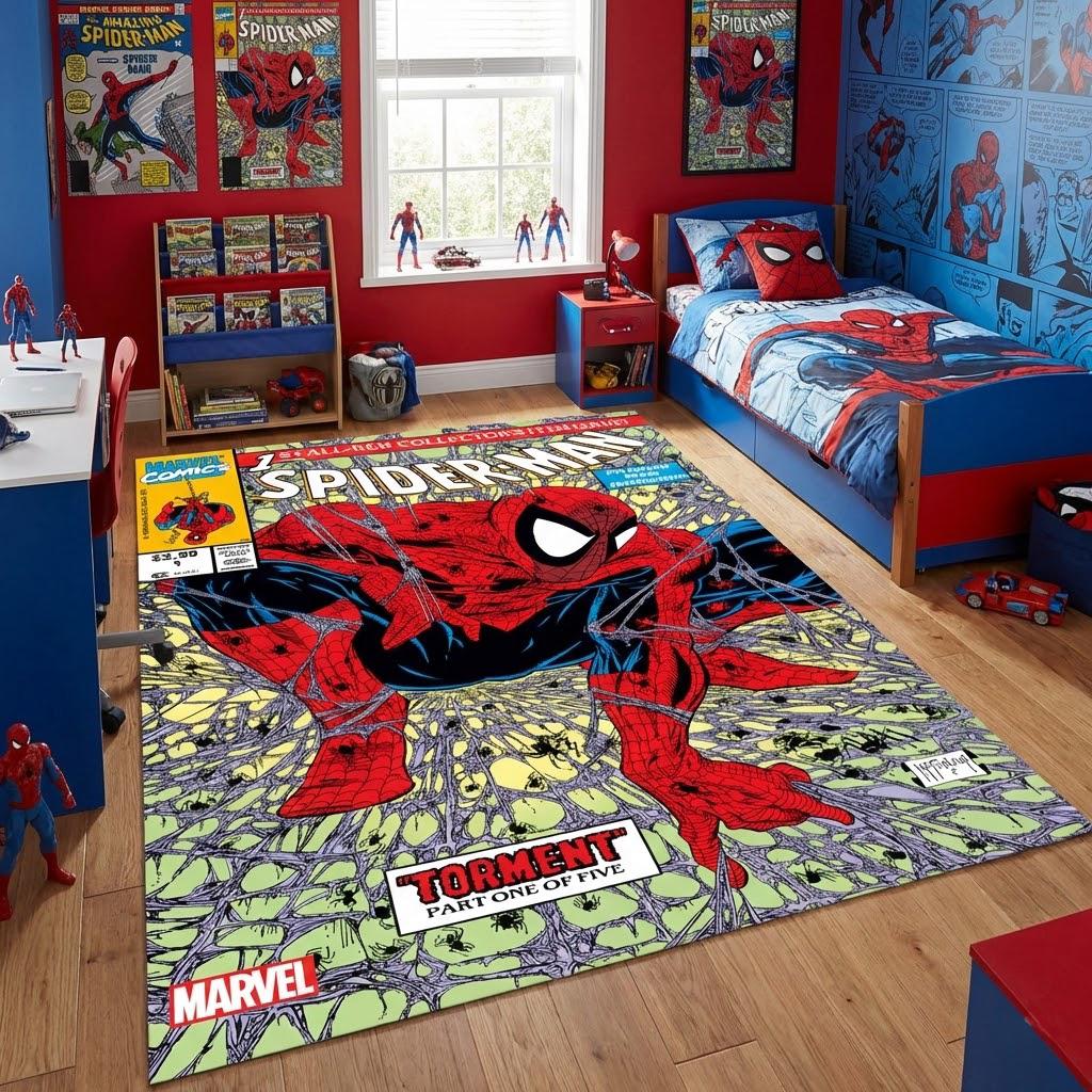 スパイダーマン コミックブック ラグ、子供部屋用インテリア - Etsy 日本