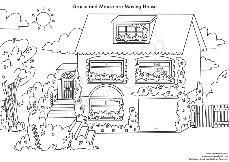 Digital Download Colouring Pages- Gracie and Mouse Are Moving House - Etsy