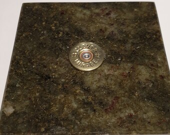 New Design Granite Coaster with Cartridge Decoration Sea Green