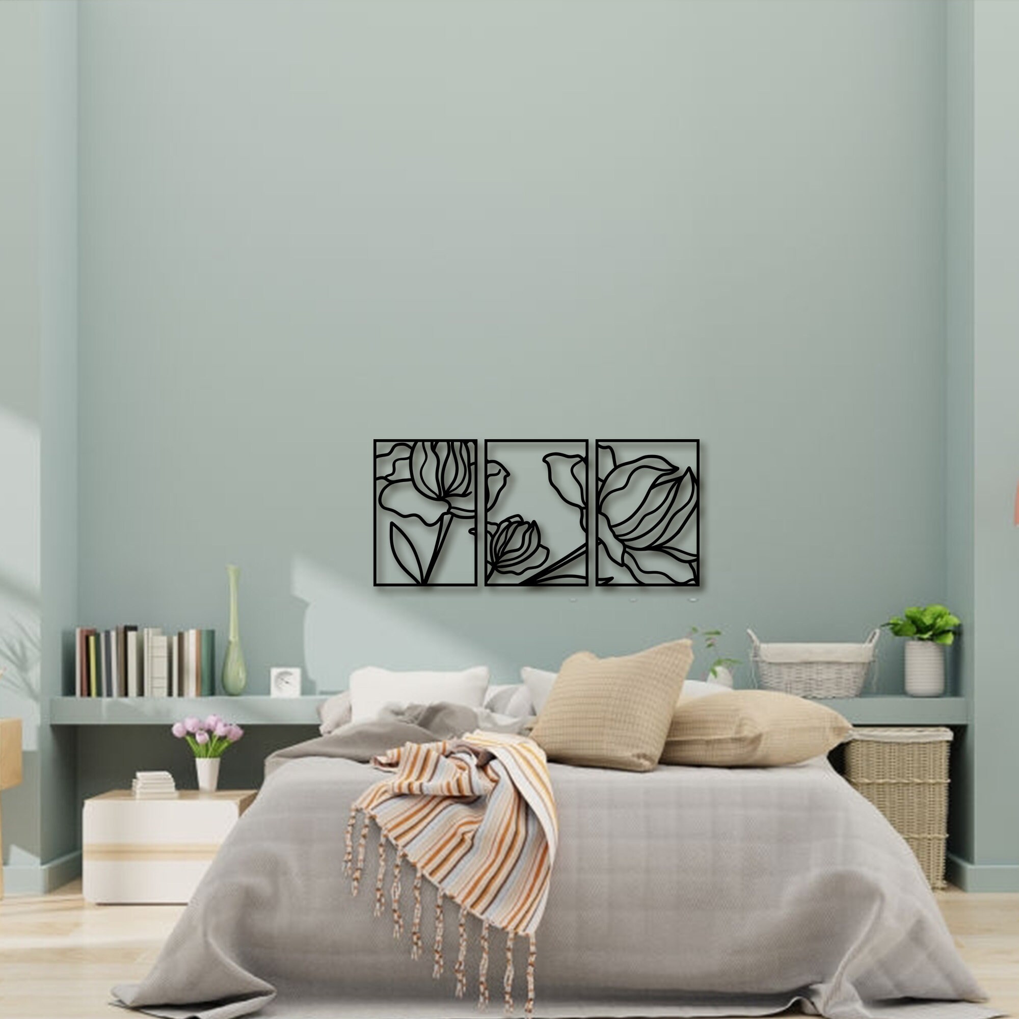 Metal Wall Art Set of 3 Livingroom Wall Decor Decoration | Etsy