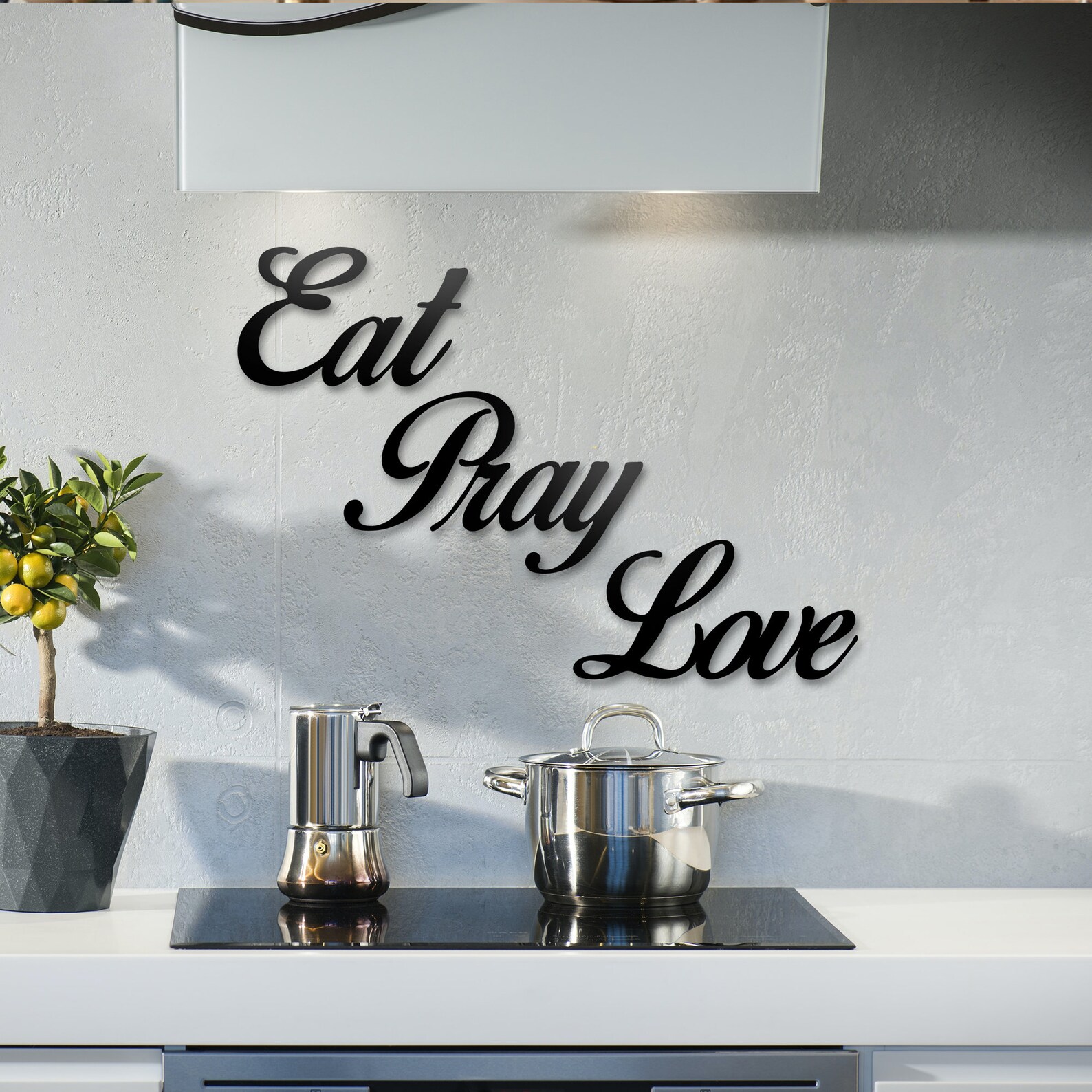 Eat Pray Love Kitchen Wall Decor Metal Wall Art Gold Wall Etsy