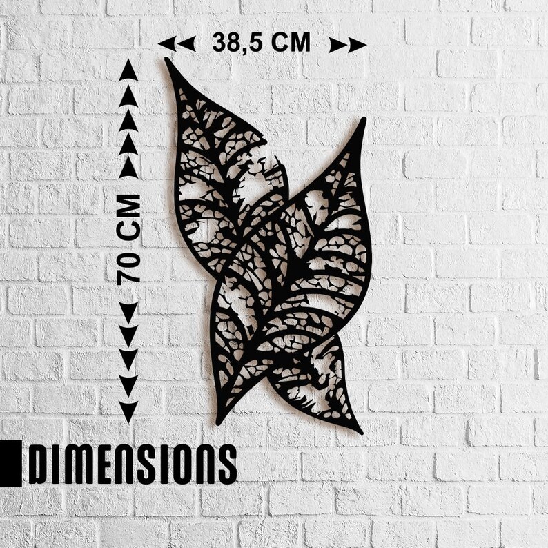 Leaf Metal Wall Art Leaves Metal Wall Decor Black Wall Art Etsy