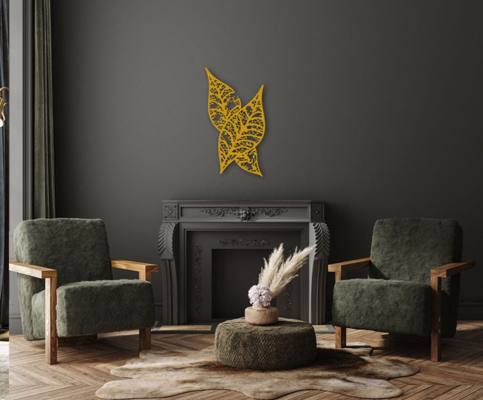 Leaf Metal Wall Art Leaves Metal Wall Decor Black Wall Art Etsy